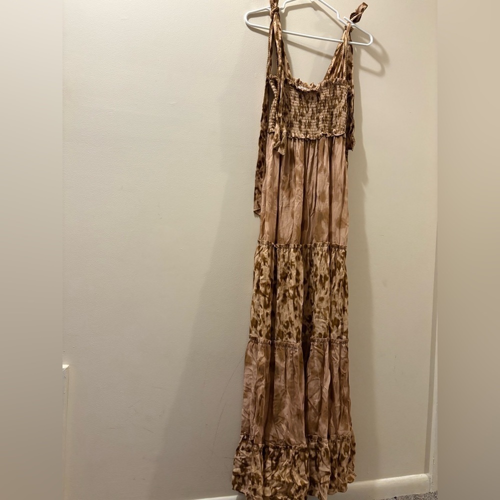 Especia - Anthropologie - Elegant Brown Maxi Dress - large - tie straps